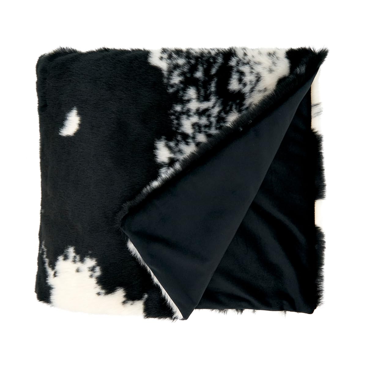 Fennco Styles Rustic Faux Fur Cowhide 50" W x 60" L Plush Throw – Brown Throw Blanket for Home, Couch, Bedroom, Living Room, Office, and Holiday Décor