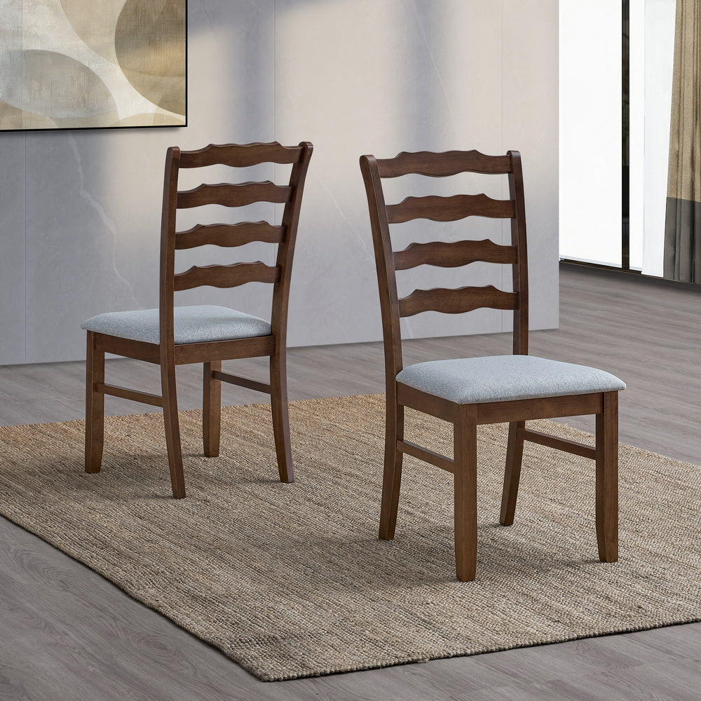 Farmhouse Dining Table Set with Upholstered Chairs for 4–6