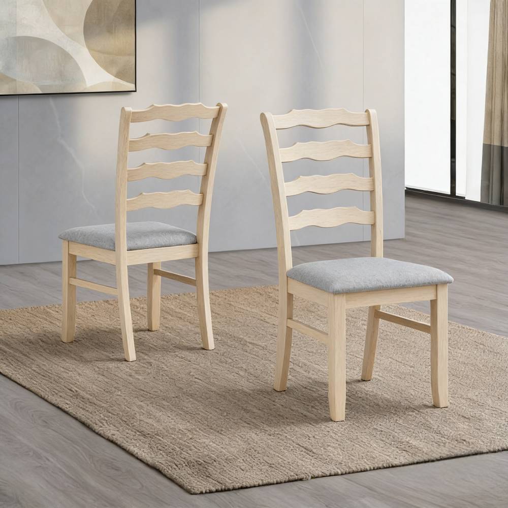 Farmhouse Dining Table Set with Upholstered Chairs for 4–6