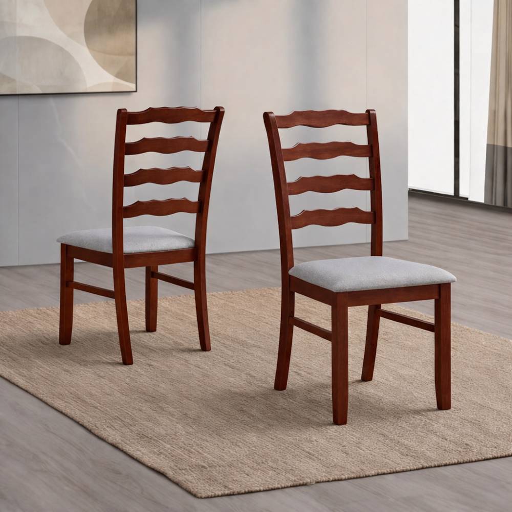 Farmhouse Dining Table Set with Upholstered Chairs for 4–6