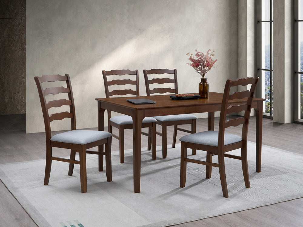 Farmhouse Dining Table Set with Upholstered Chairs for 4–6