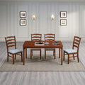 Farmhouse Dining Table Set with Upholstered Chairs for 4–6