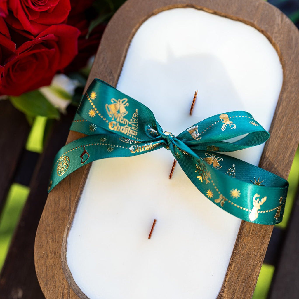 Wood Dough Bowl Candle – Handcrafted Soy Wax Bowl Candle – Rustic Farmhouse Home Decor