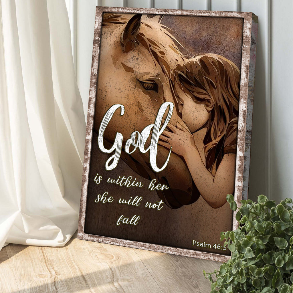 God Is Within Her She Will Not Fall Psalm 46:5 Faith Sign