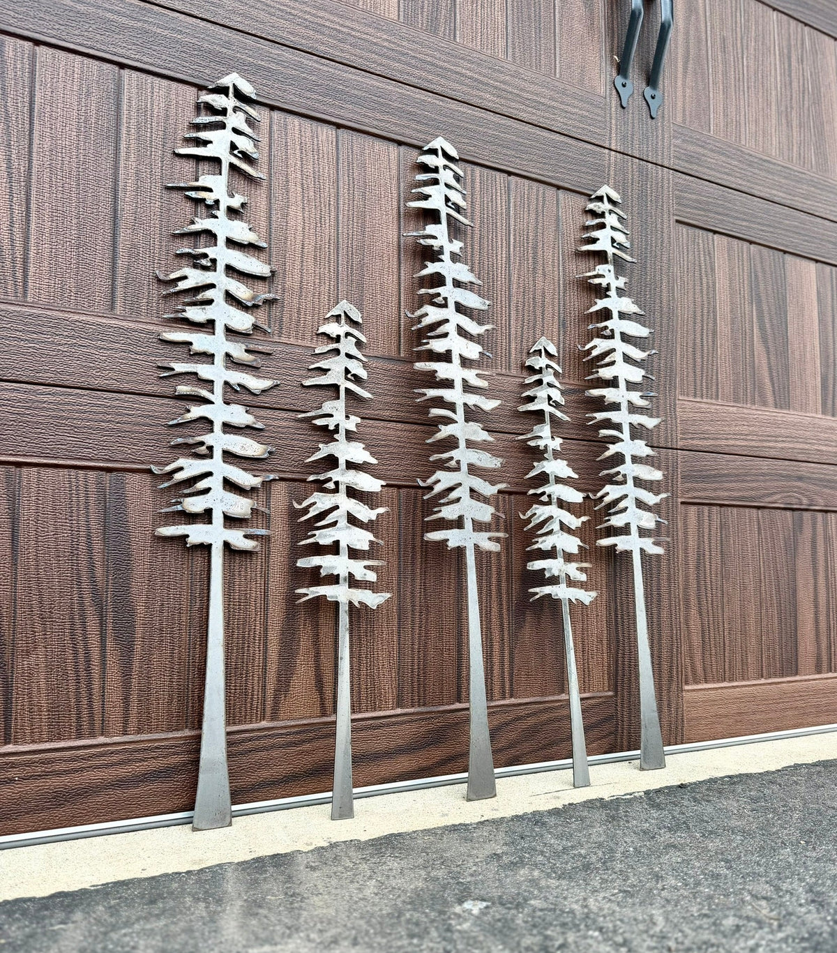 Raw Steel Pine Trees - Wall Art