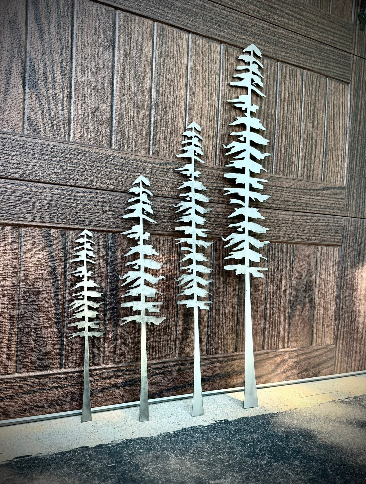 Raw Steel Pine Trees - Wall Art