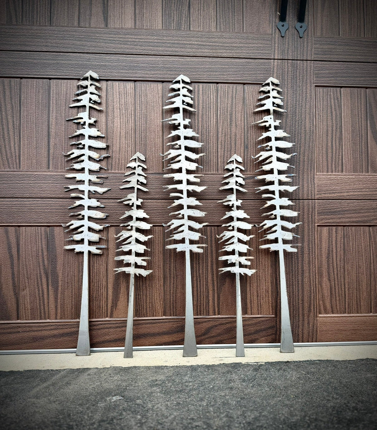 Raw Steel Pine Trees - Wall Art