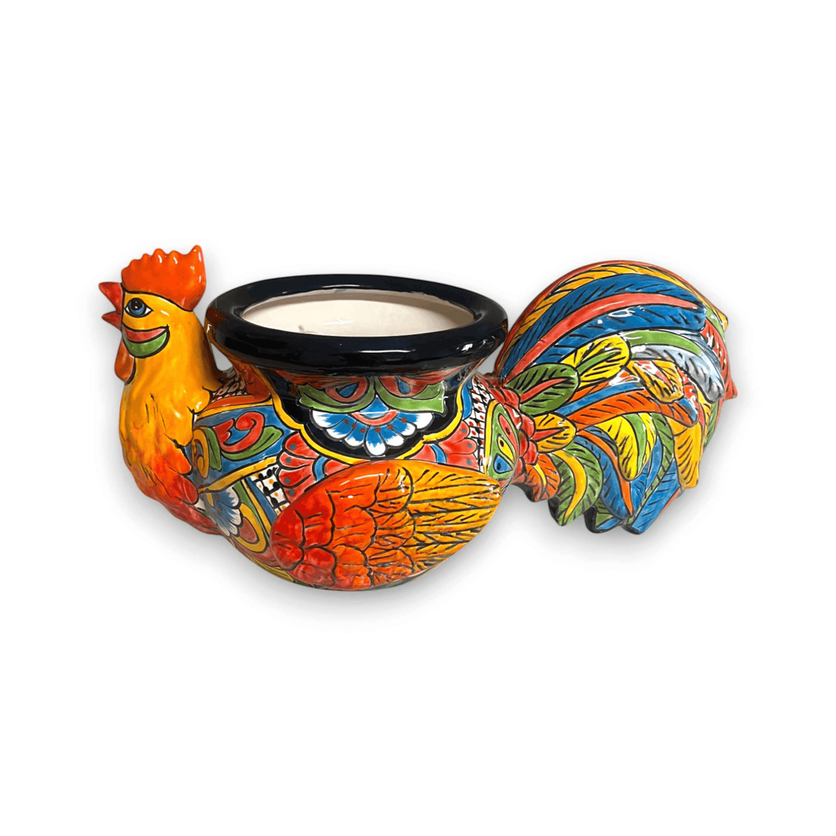 Talavera Rooster Planter | Handmade Colorful Mexican Ceramic Pot