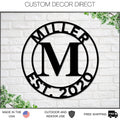 metal monogram sign wall decor home kitchen art patio farmhouse outdoor porch rustic living room personalized gifts wedding gift custom name