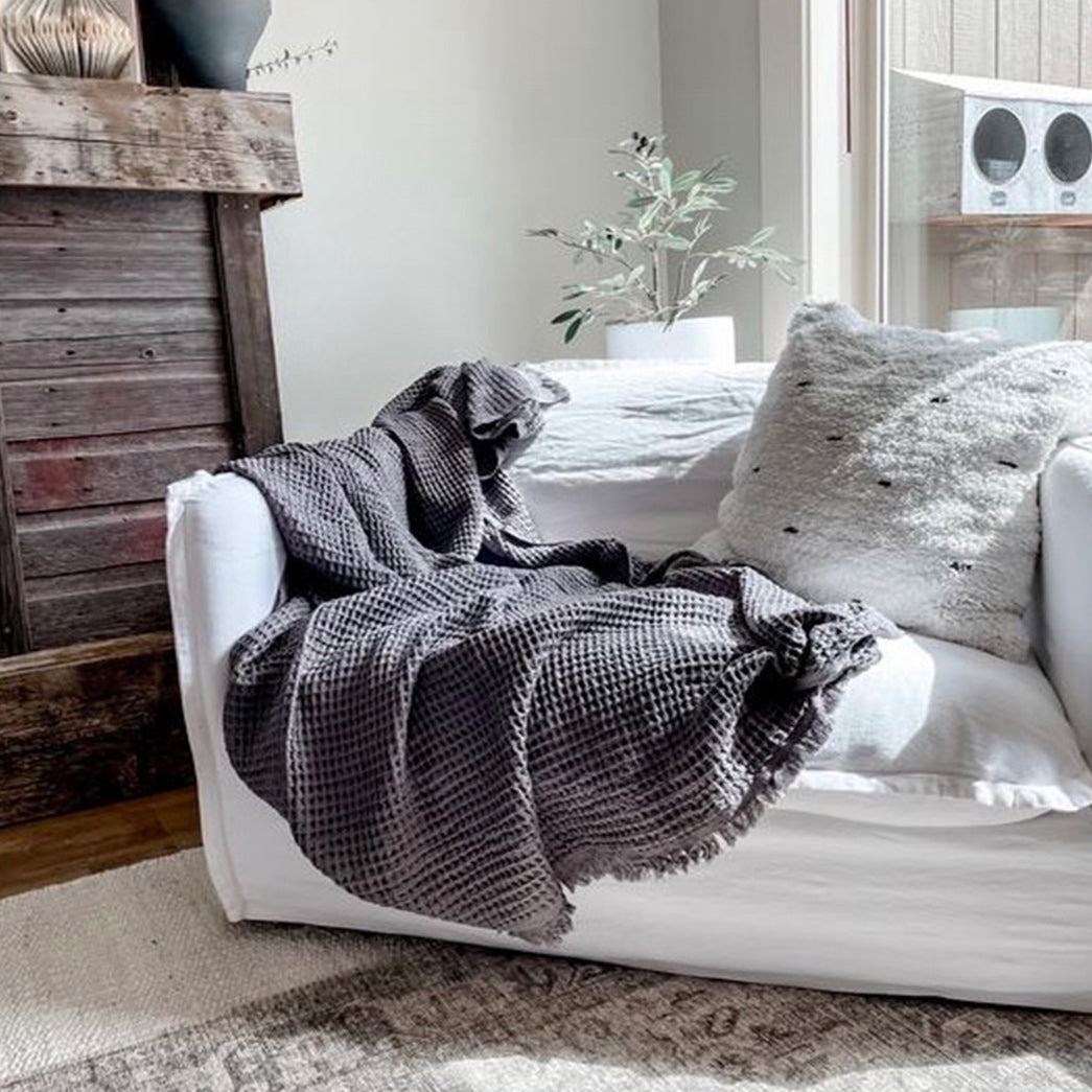 Waffle Soft Blanket - Charcoal